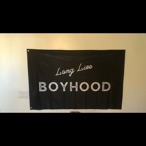 New condition boys room flag long live boyhood wall hanging flag